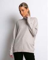 Μπλούζα ψιλό πλεκτό απαλή υφή μακρυμάνικη ζιβάγκο μπεζ