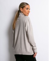 Μπλούζα ψιλό πλεκτό απαλή υφή μακρυμάνικη ζιβάγκο μπεζ