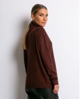 Μπλούζα ψιλό πλεκτό απαλή υφή μακρυμάνικη ζιβάγκο καφέ