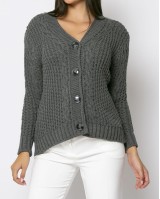 Ζακέτα πλεκτή με κουμπιά ανθρακί