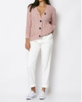 Ζακέτα πλεκτή με κουμπιά Ροζ