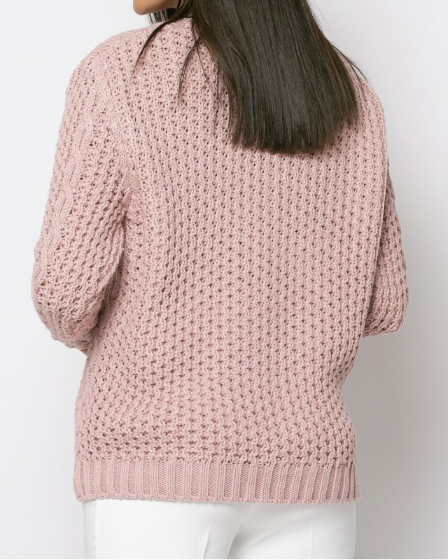 Ζακέτα πλεκτή με κουμπιά Ροζ