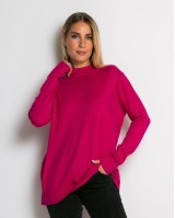 Μπλούζα ψιλό πλεκτό απαλή υφή μακρυμάνικη λουπέτο φούξια