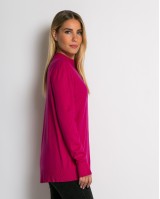 Μπλούζα ψιλό πλεκτό απαλή υφή μακρυμάνικη λουπέτο φούξια