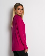 Μπλούζα ψιλό πλεκτό απαλή υφή μακρυμάνικη λουπέτο φούξια