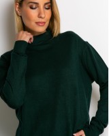 Μπλούζα ψιλό πλεκτό απαλή υφή μακρυμάνικη λουπέτο κυπαρισσί