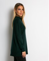 Μπλούζα ψιλό πλεκτό απαλή υφή μακρυμάνικη λουπέτο κυπαρισσί