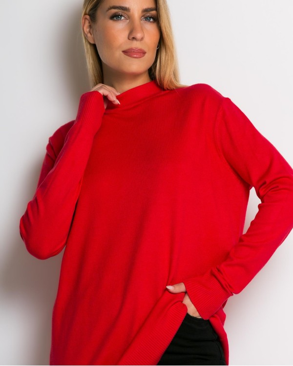 Μπλούζα ψιλό πλεκτό απαλή υφή μακρυμάνικη λουπέτο χακί