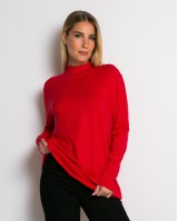 Μπλούζα ψιλό πλεκτό απαλή υφή μακρυμάνικη λουπέτο κόκκινο