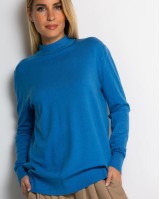 Μπλούζα ψιλό πλεκτό απαλή υφή μακρυμάνικη λουπέτο μπλε