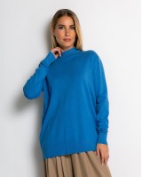Μπλούζα ψιλό πλεκτό απαλή υφή μακρυμάνικη λουπέτο μπλε