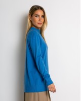 Μπλούζα ψιλό πλεκτό απαλή υφή μακρυμάνικη λουπέτο μπλε
