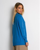 Μπλούζα ψιλό πλεκτό απαλή υφή μακρυμάνικη λουπέτο μπλε