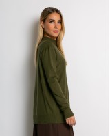 Μπλούζα ψιλό πλεκτό απαλή υφή μακρυμάνικη λουπέτο χακί