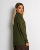 Μπλούζα ψιλό πλεκτό απαλή υφή μακρυμάνικη λουπέτο χακί