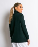 Μπλούζα ψιλό πλεκτό απαλή υφή μακρυμάνικη ζιβάγκο κυπαρισσί