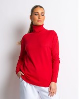 Μπλούζα ψιλό πλεκτό απαλή υφή μακρυμάνικη ζιβάγκο κόκκινο