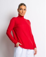 Μπλούζα ψιλό πλεκτό απαλή υφή μακρυμάνικη ζιβάγκο κόκκινο