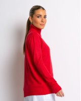 Μπλούζα ψιλό πλεκτό απαλή υφή μακρυμάνικη ζιβάγκο κόκκινο