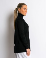 Μπλούζα ψιλό πλεκτό απαλή υφή μακρυμάνικη ζιβάγκο μαύρο