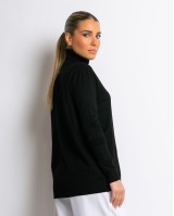 Μπλούζα ψιλό πλεκτό απαλή υφή μακρυμάνικη ζιβάγκο μαύρο