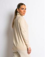 Μπλούζα ψιλό πλεκτό απαλή υφή μακρυμάνικη ζιβάγκο μπεζ