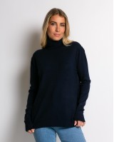 Μπλούζα ψιλό πλεκτό απαλή υφή μακρυμάνικη ζιβάγκο navy