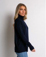 Μπλούζα ψιλό πλεκτό απαλή υφή μακρυμάνικη ζιβάγκο navy