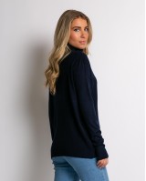 Μπλούζα ψιλό πλεκτό απαλή υφή μακρυμάνικη ζιβάγκο navy