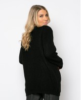 Ζακέτα πλεκτή με κουμπιά μαύρη