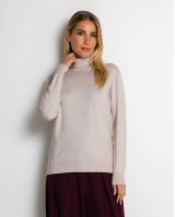 Μπλούζα ψιλό πλεκτό σε άνετη γραμμη λούρεξ μπεζ