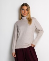 Μπλούζα ψιλό πλεκτό σε άνετη γραμμη λούρεξ μπεζ