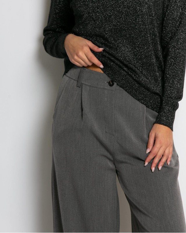 Μπλούζα ψιλό πλεκτό σε άνετη γραμμη λούρεξ μαύρο