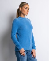Μπλούζα πλεκτή με χνούδι λουπέτο γαλάζιο