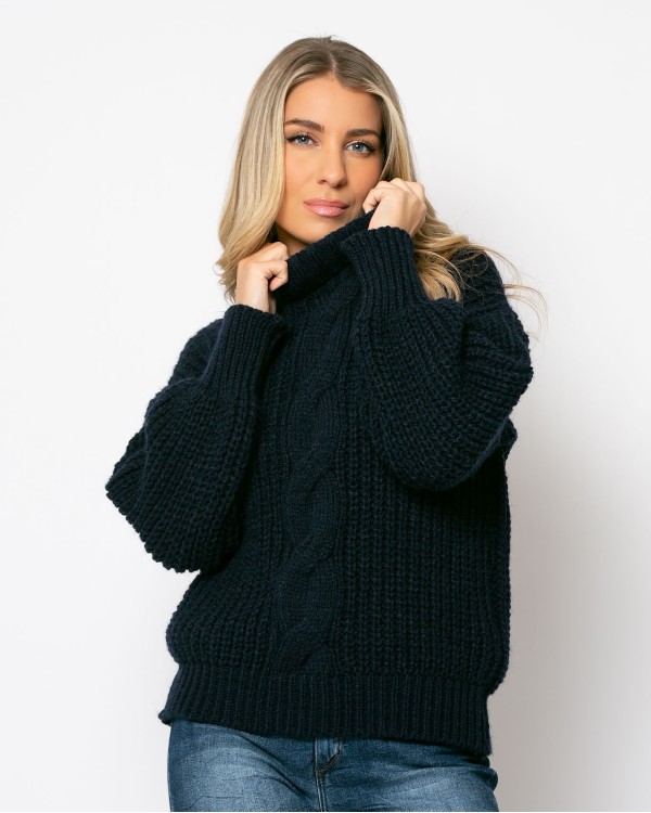 Πλεκτό ζιβάγκο με κοτσίδα μπορντώ