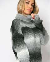 Πλεκτό ζιβάγκο κοντό γκρι όμπρε