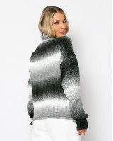 Πλεκτό ζιβάγκο κοντό γκρι όμπρε