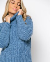 Πλεκτό ζιβάγκο κοντό γαλάζιο