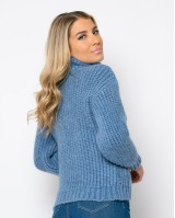 Πλεκτό ζιβάγκο κοντό γαλάζιο