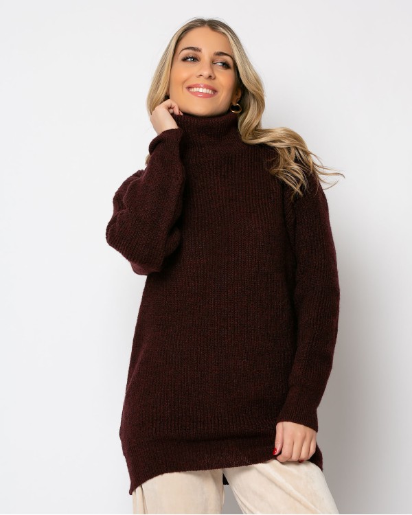 Πλεκτό ζιβάγκο καφέ