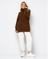 Πλεκτό ζιβάγκο καφέ