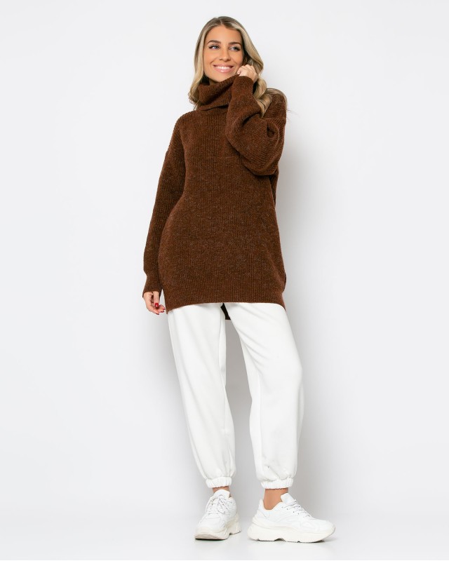 Πλεκτό ζιβάγκο καφέ