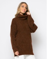 Πλεκτό ζιβάγκο καφέ