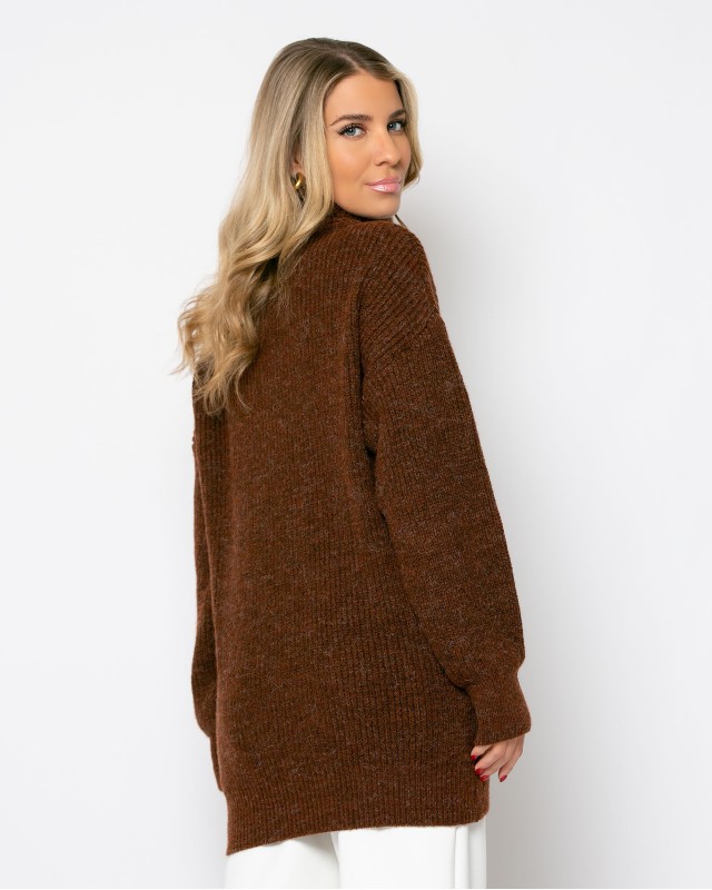 Πλεκτό ζιβάγκο καφέ