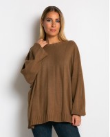 Μπλούζα πλεκτή με σχέδιο στο τελείωμα ταμπά