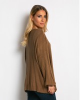 Μπλούζα πλεκτή με σχέδιο στο τελείωμα ταμπά