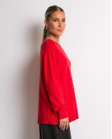 Μπλούζα με στρογγυλή λαιμόκοψη απαλή υφή κόκκινο