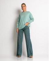 Μπλούζα με στρογγυλή λαιμόκοψη απαλή υφή μέντα