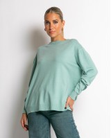 Μπλούζα με στρογγυλή λαιμόκοψη απαλή υφή μέντα
