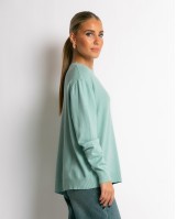 Μπλούζα με στρογγυλή λαιμόκοψη απαλή υφή μέντα
